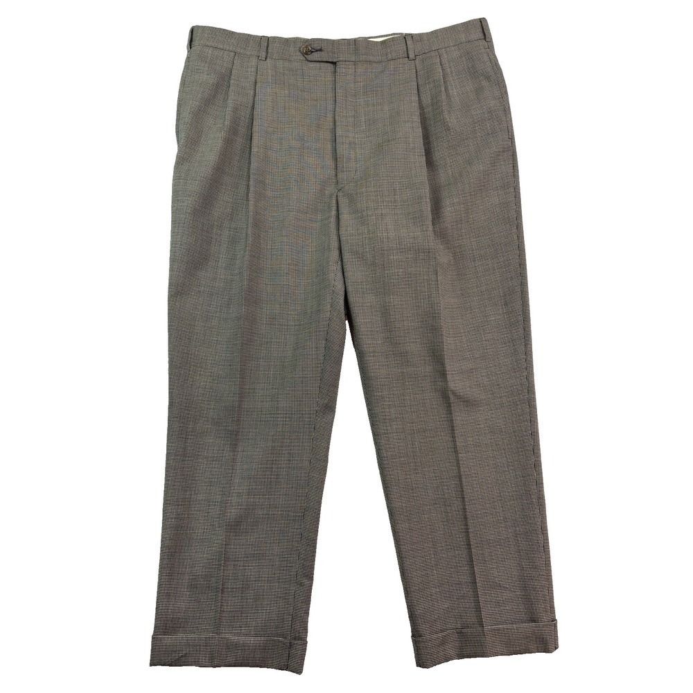 vtg‎ 90s Tommy Hilfiger 42x28 micro black houndstooth wool dress pants trousers